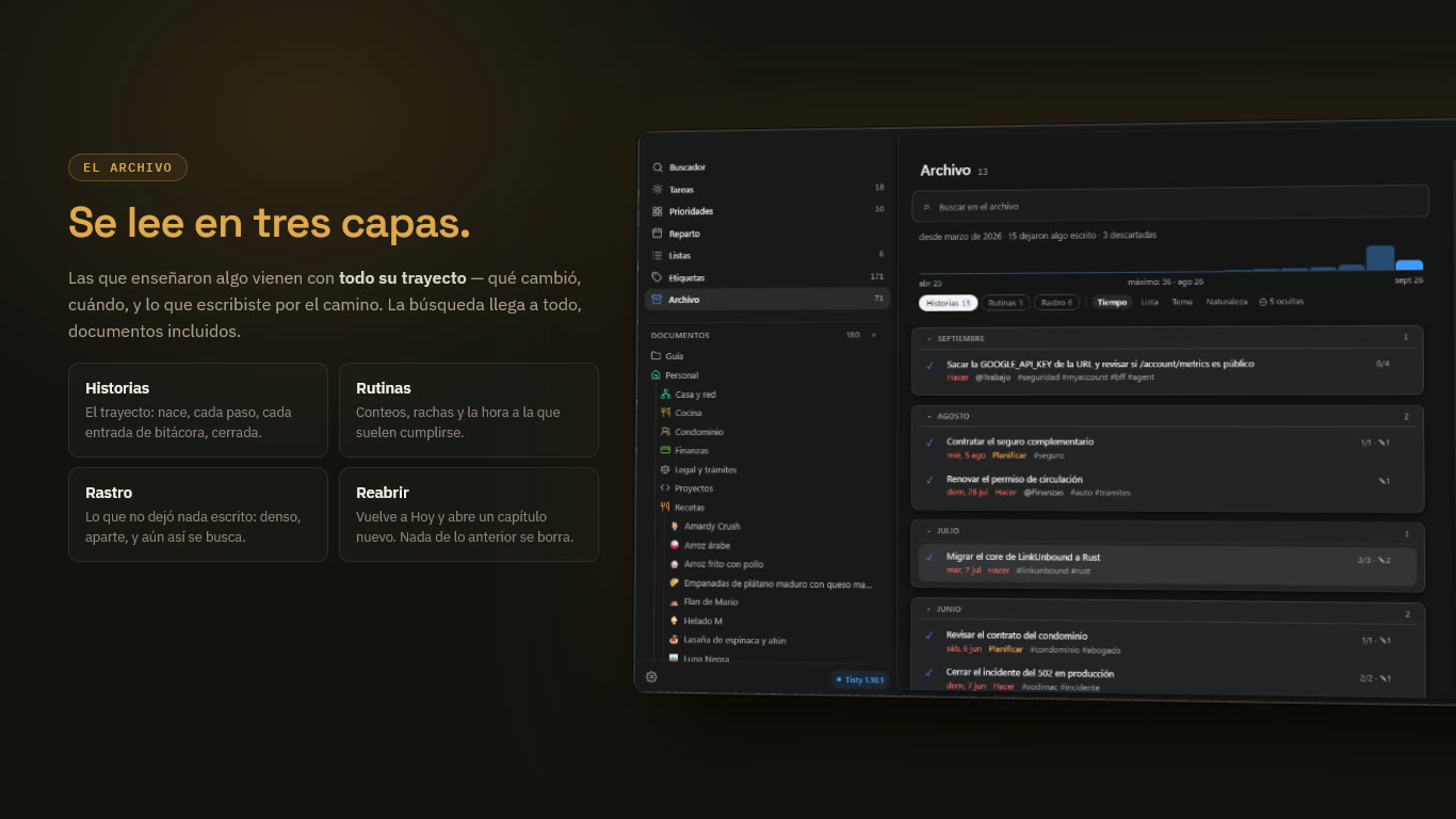 El archivo leído en tres capas