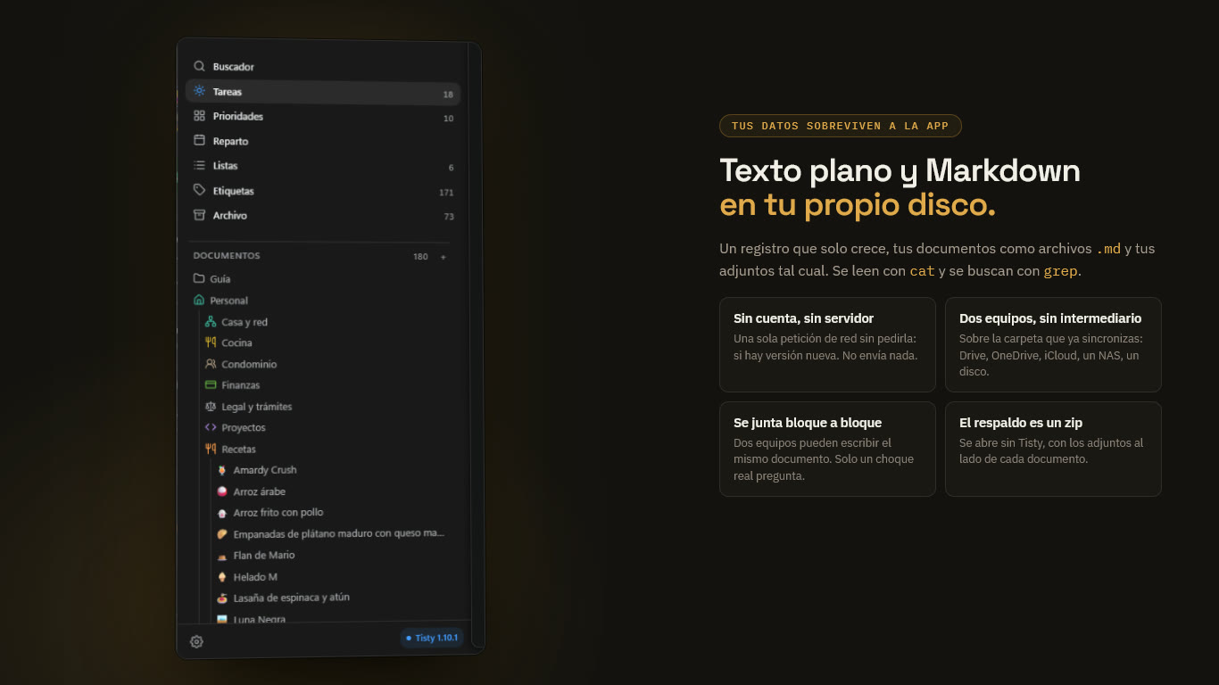Todo vive en una carpeta de tu propio disco
